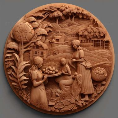 Wall decor st summer 4 3d model